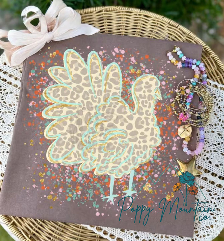 KIDS Leopard Turkey Splatter Tee