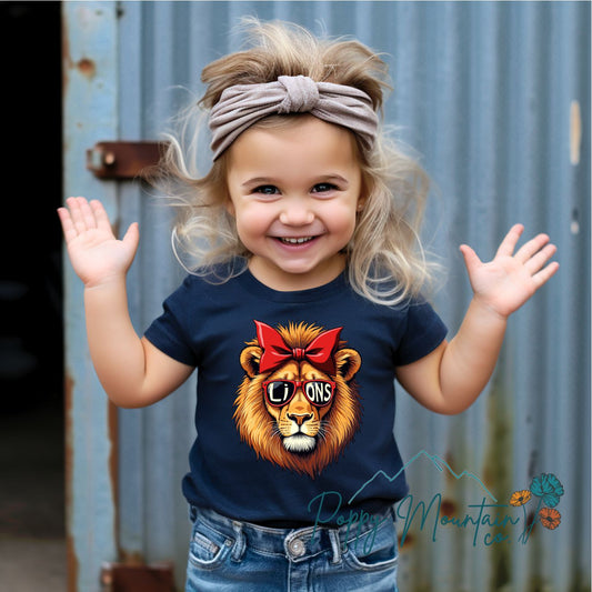 KIDS Red Bow Lions Tee