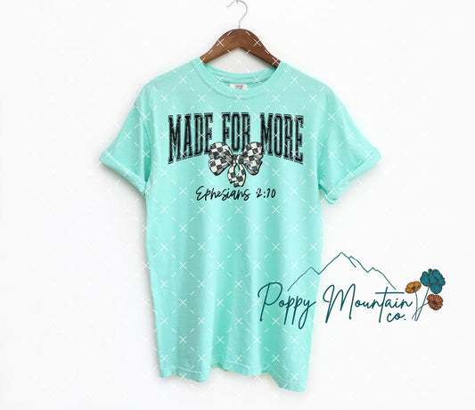 Made For More Checkered Bow Tee