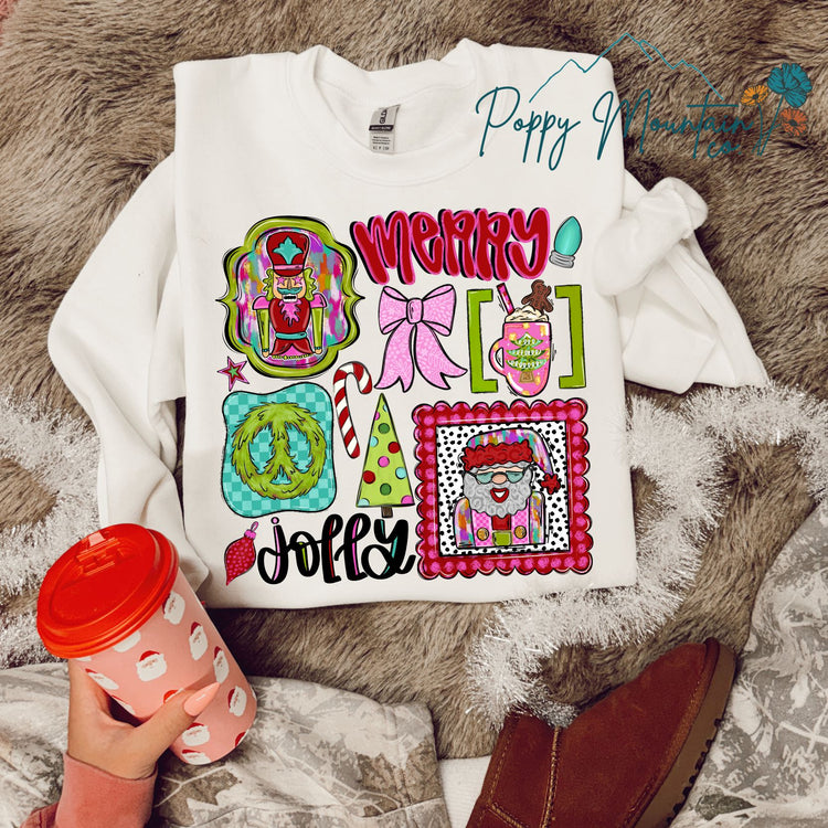 Merry Jolly Christmas Collage Tee