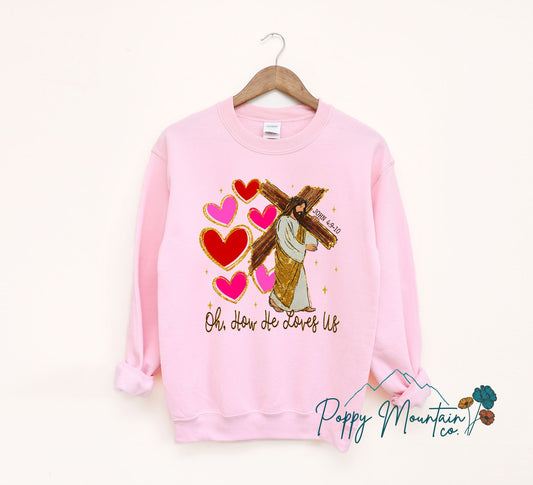 Oh How He Loves Us Cross Tee