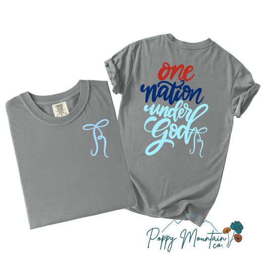 One Nation Under God Bow Tee