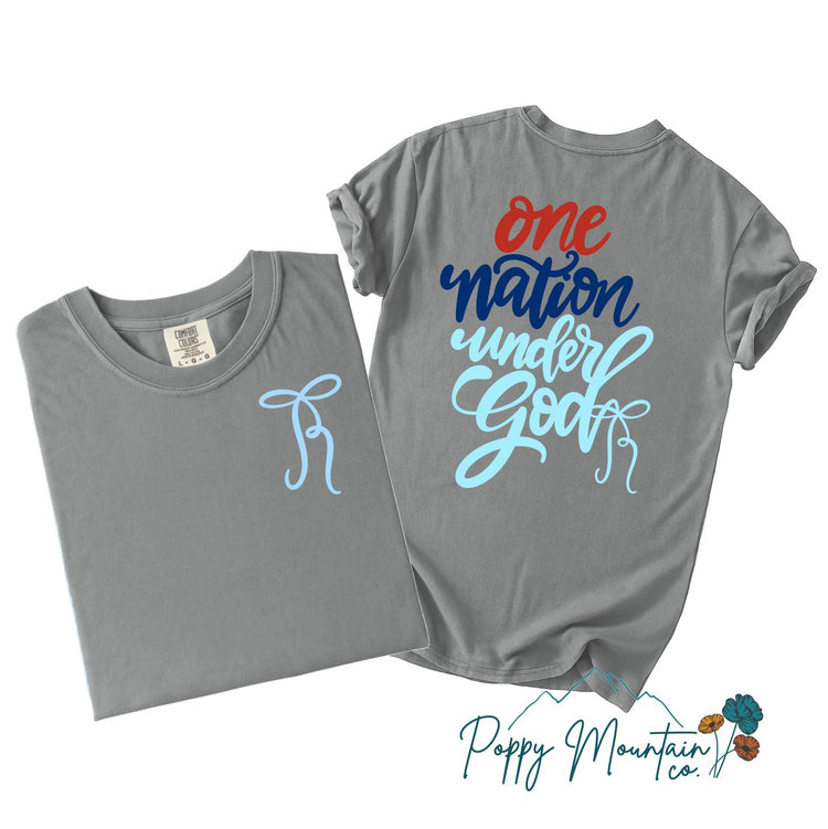 One Nation Under God Bow Tee