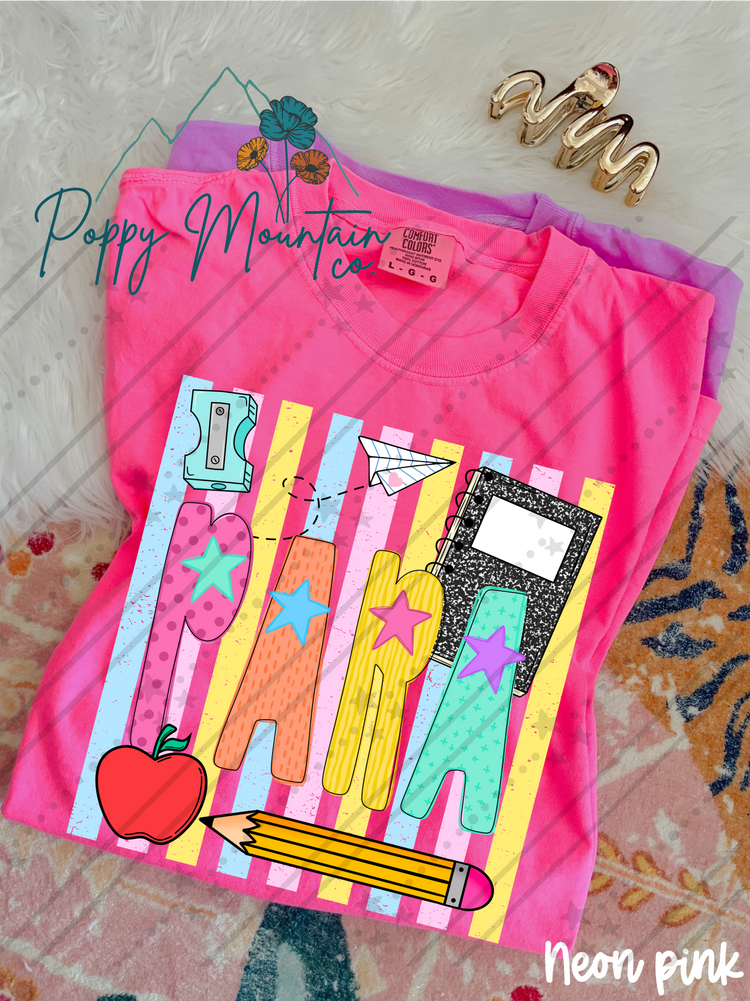 Colorful Stripes School Profession Tee