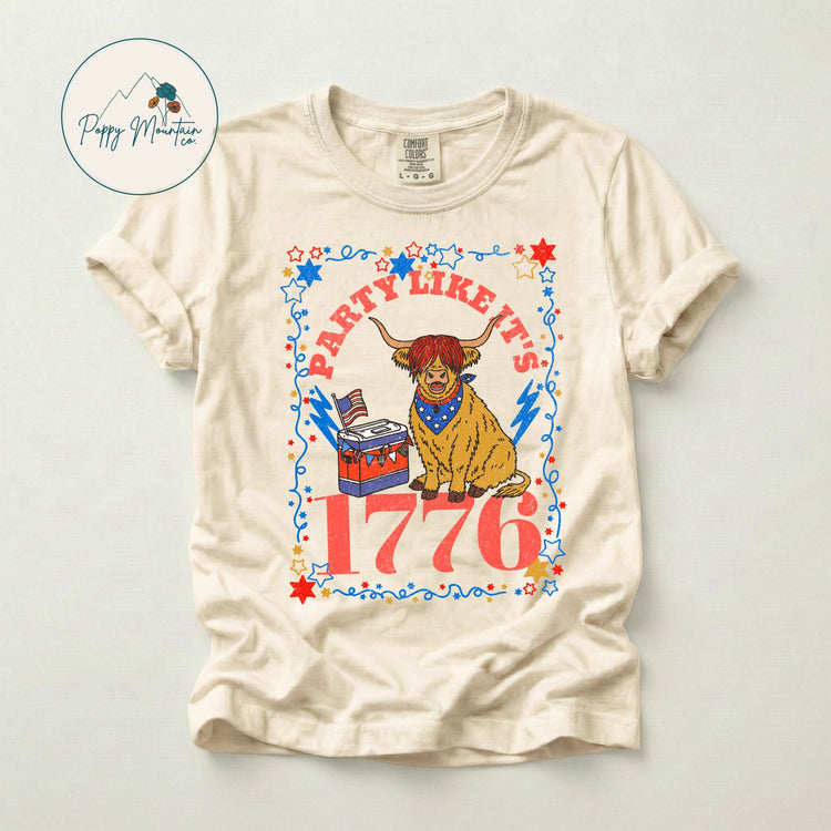 Party Like It's 1776 Cow Tee