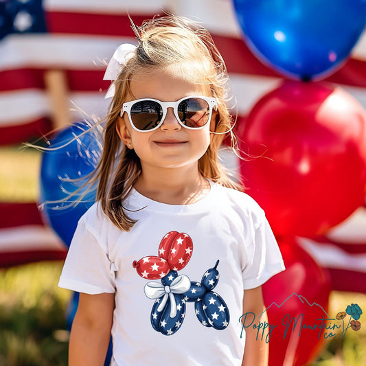KIDS Patriotic Balloon Dog Tee