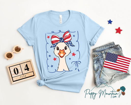 Patriotic Bow Goose Tee