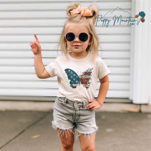 KIDS Patriotic Butterfly Tee