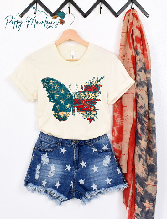 Patriotic Butterfly Tee