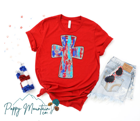 Patriotic Cross Tee