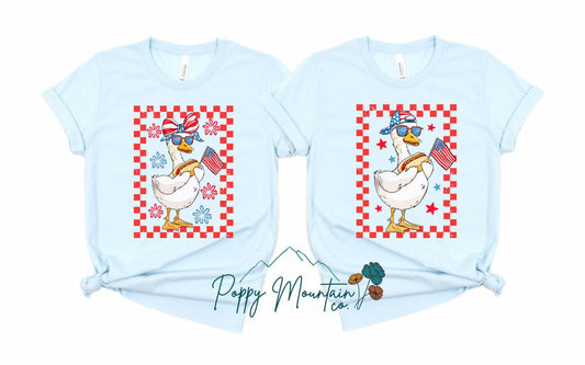 Patriotic Goose Boy Girl Tee
