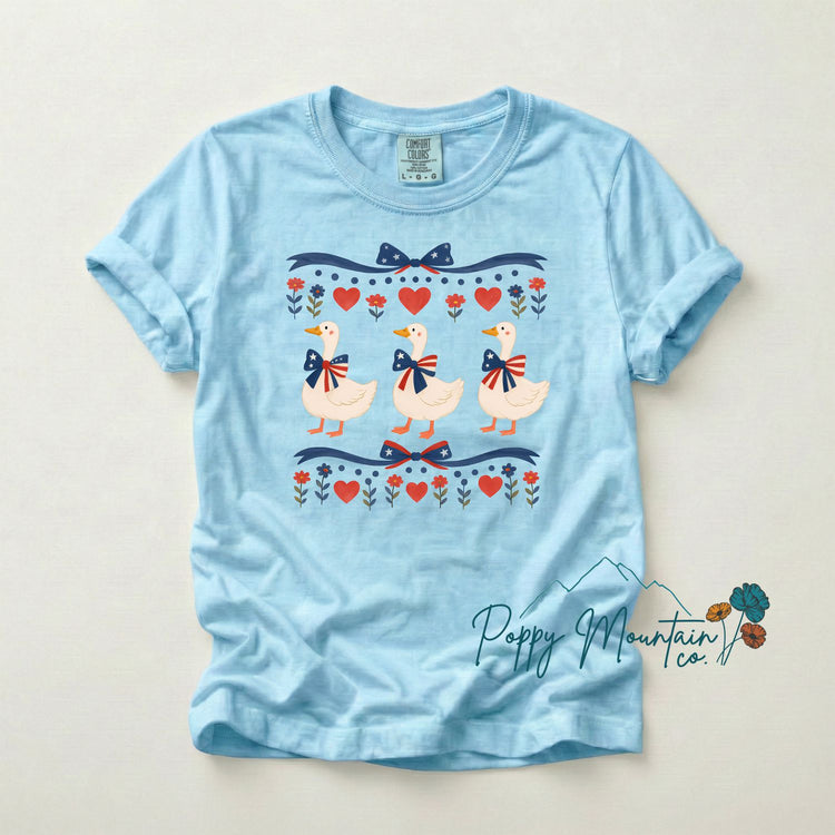 Patriotic Goose Trio Tee