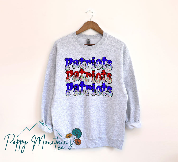 Faux Glitter Patriots Tee