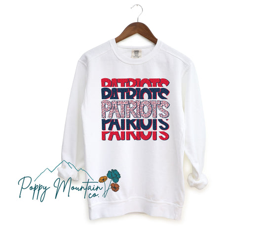 Leopard Stacked Patriots Tee