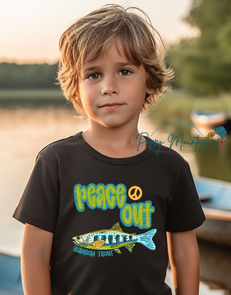 Peace Out Rainbow Trout Tee