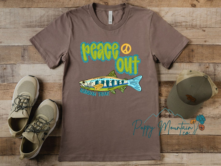 Peace Out Rainbow Trout Tee