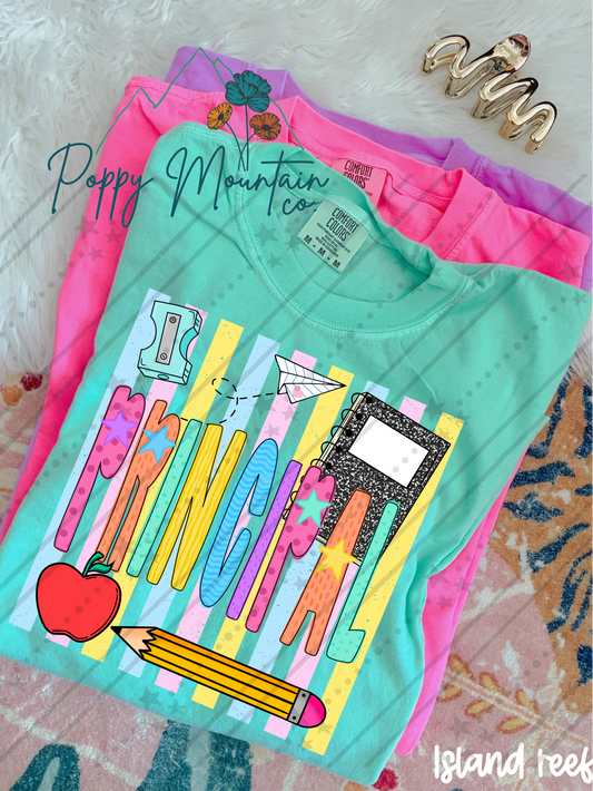 Colorful Stripes School Profession Tee