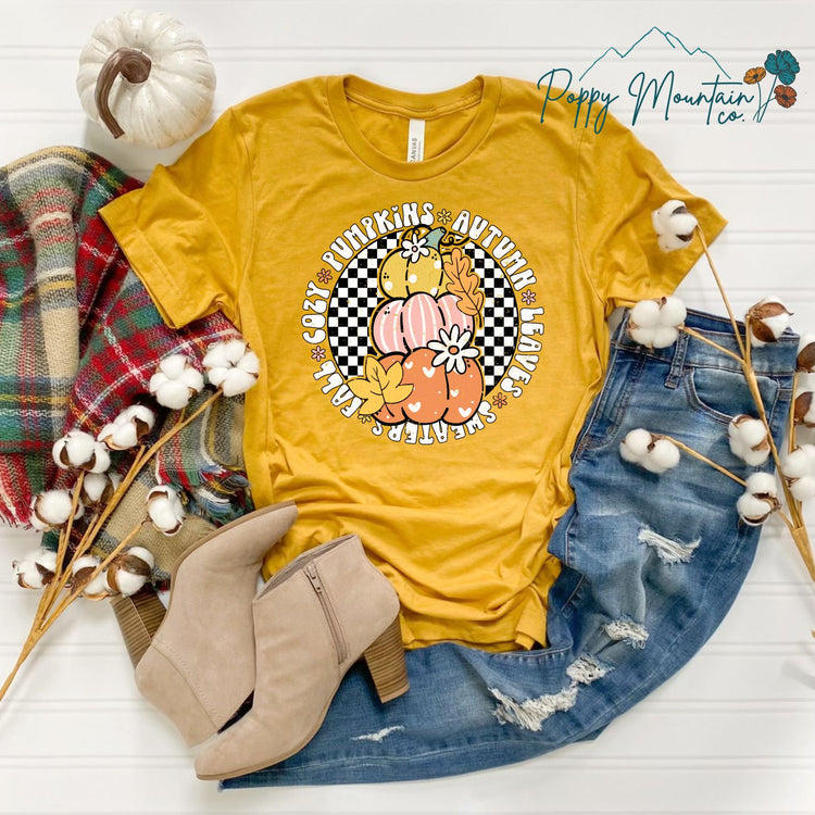 Pumpkins Autumn Leaves Tee