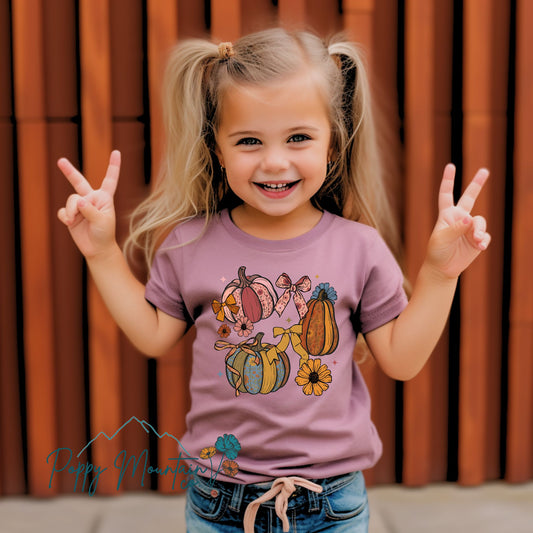 KIDS Pumpkins & Bows Tee