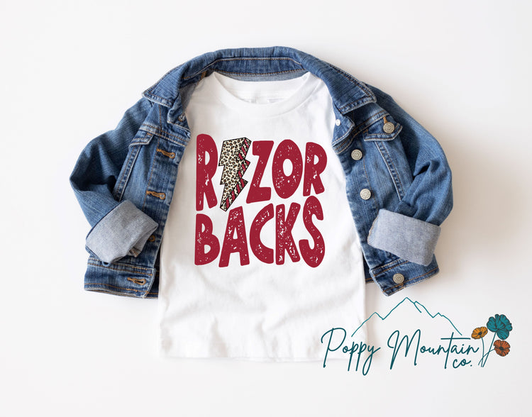 KIDS Razorbacks Lightning Tee