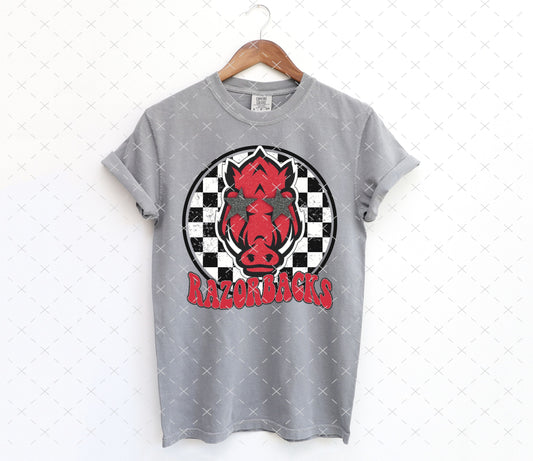 Razorbacks Preppy Check Tee