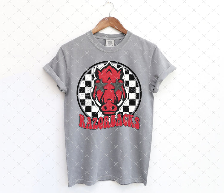 Razorbacks Preppy Check Tee