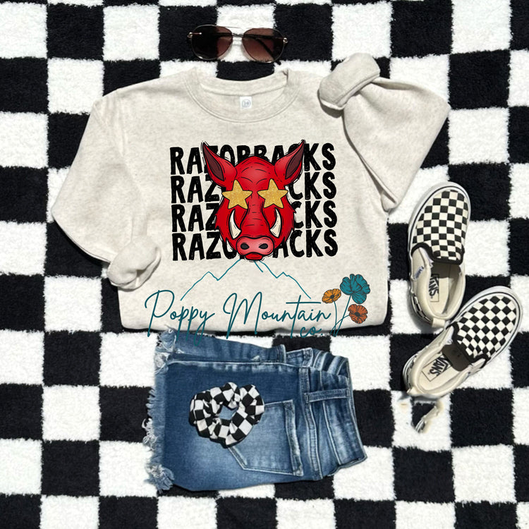 KIDS Razorbacks Preppy Hog Tee