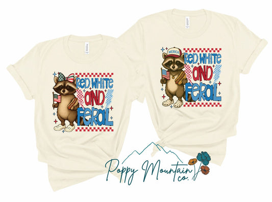 Red White & Feral Tee