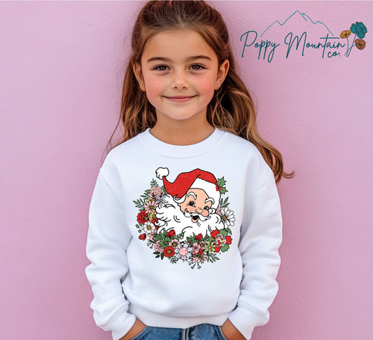 KIDS Retro Floral Disco Santa Tee