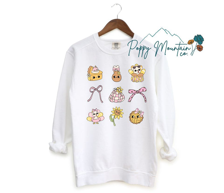 KIDS Retro Girly Thanksgiving Collage Tee