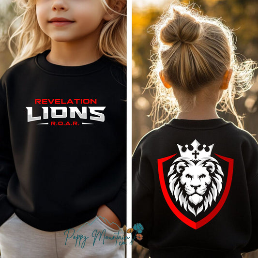KIDS Revelation Lions Front Back Logo Tee
