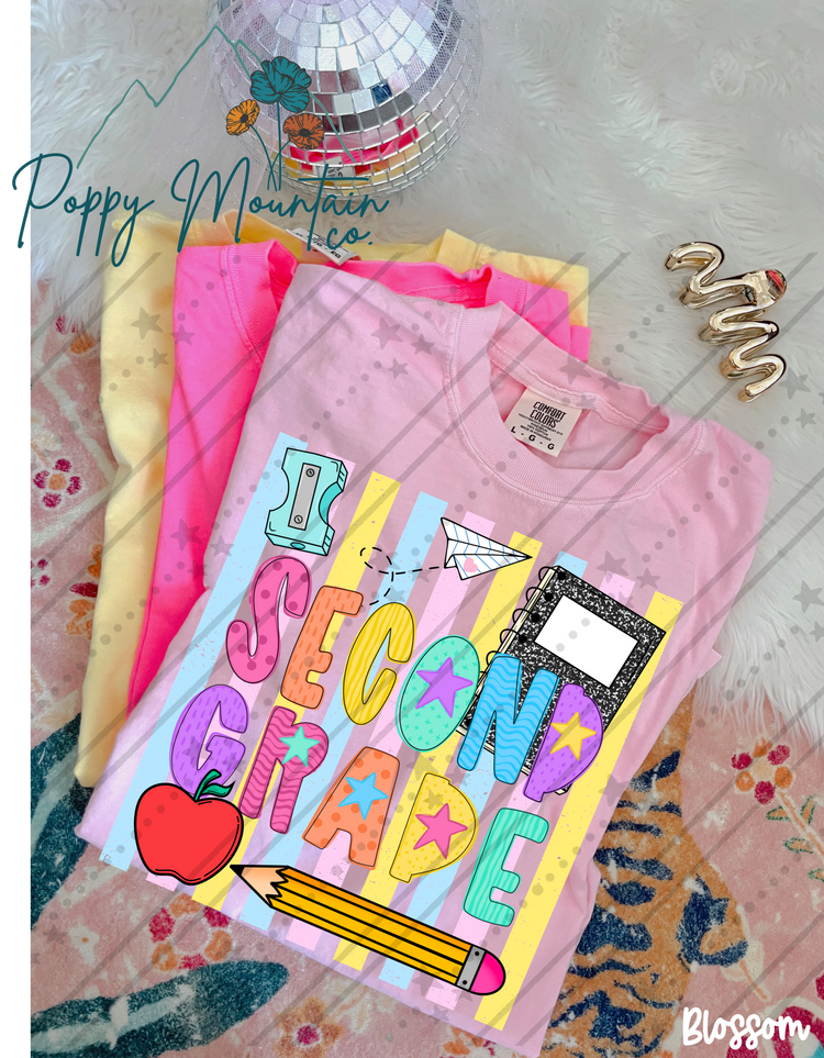 KIDS Colorful Stripes School Grade Tee