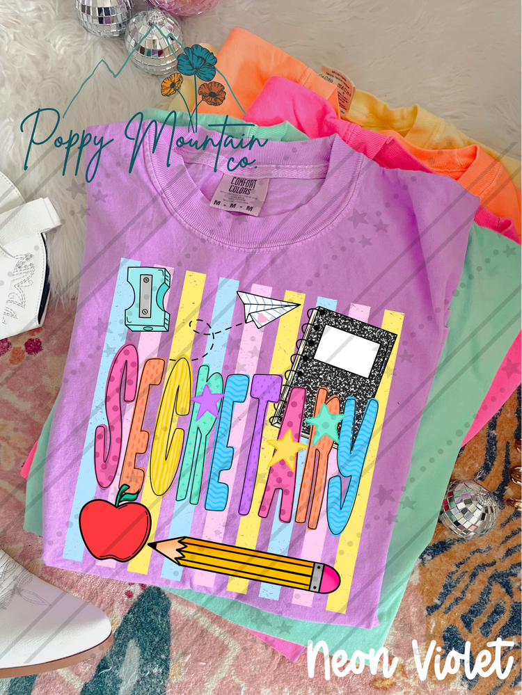 Colorful Stripes School Profession Tee
