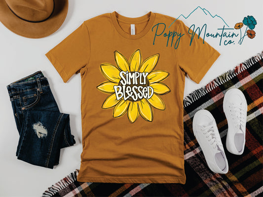 Simply Blessed Sunflower Tee