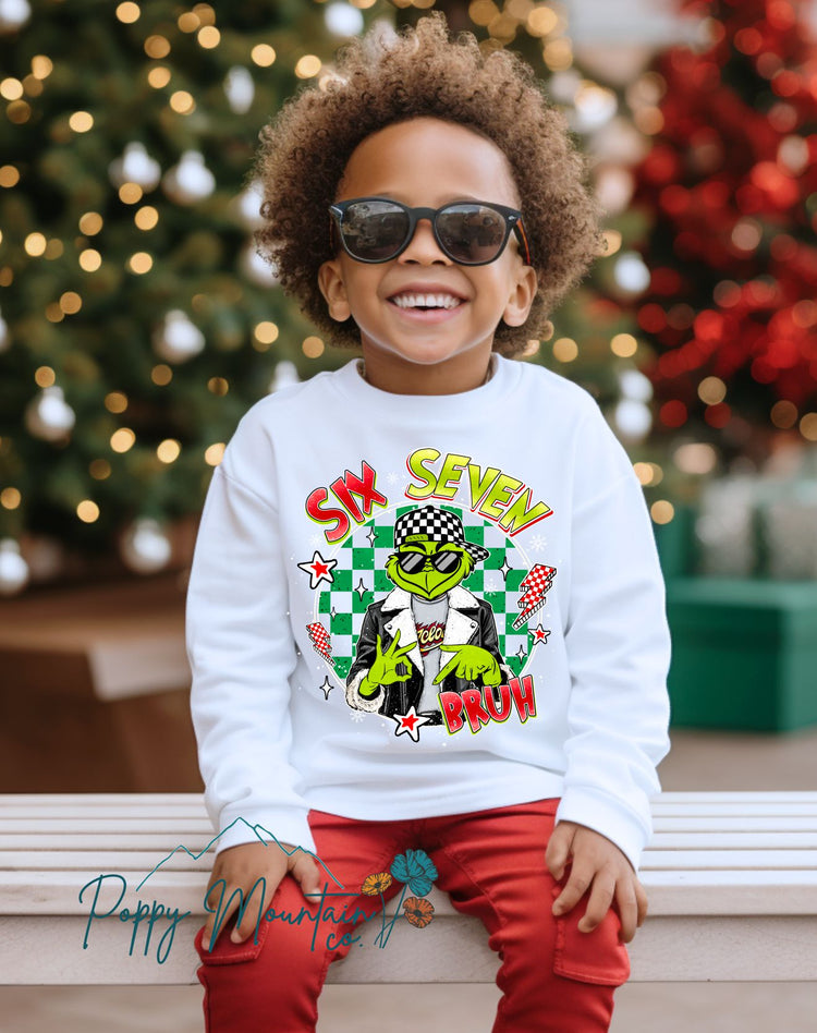 KIDS Six Seven Bruh Hip Green Guy Tee