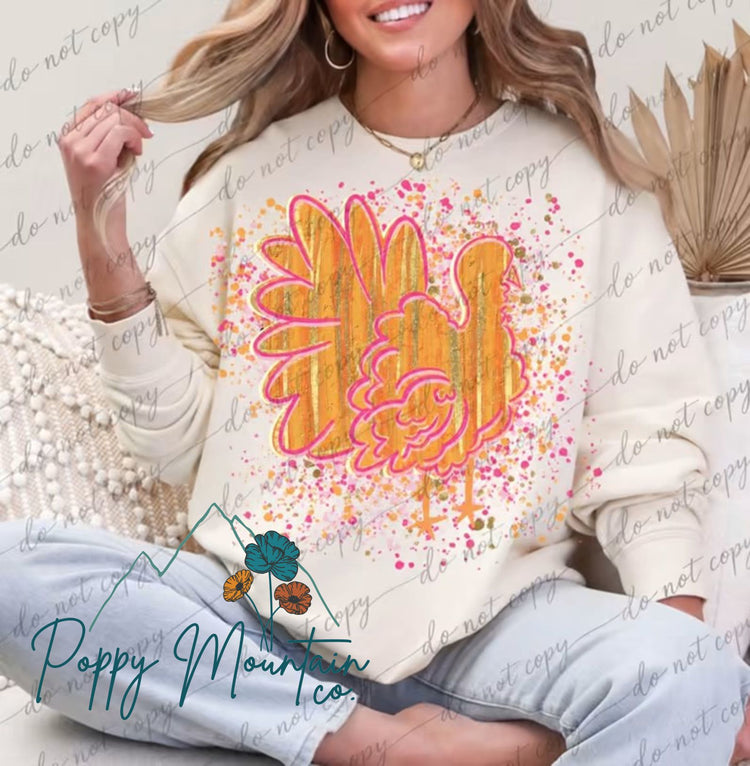 Sparkle Turkey Splatter Tee