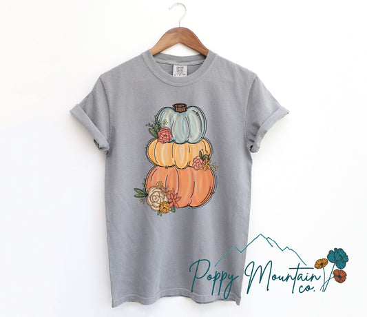 Stacked Hand Drawn Pumpkins Tee