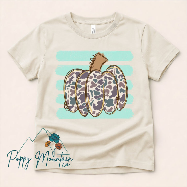 Striped Camo Pumpkin Tee