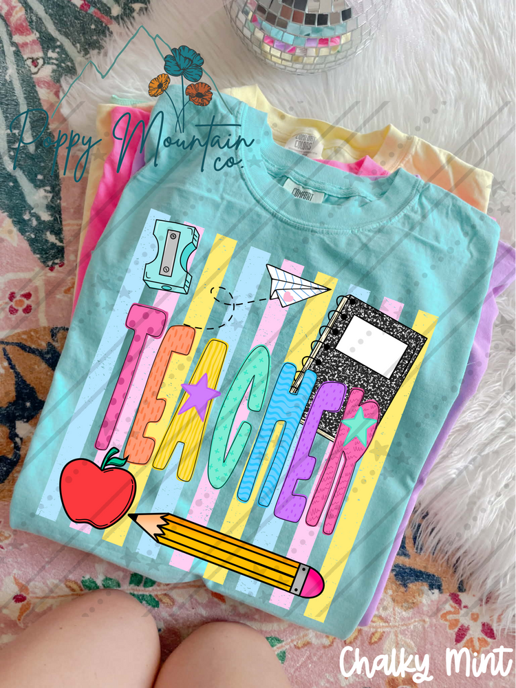 Colorful Stripes School Profession Tee