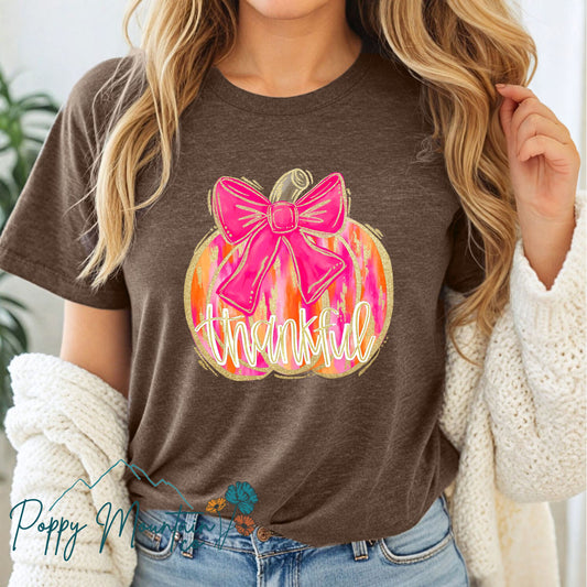 Thankful Glitter Pumpkin Tee