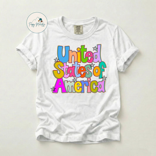 Colorful United States of America Tee