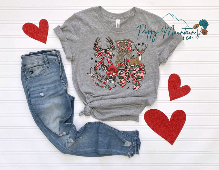 Valentines Camo Bow Collage Tee