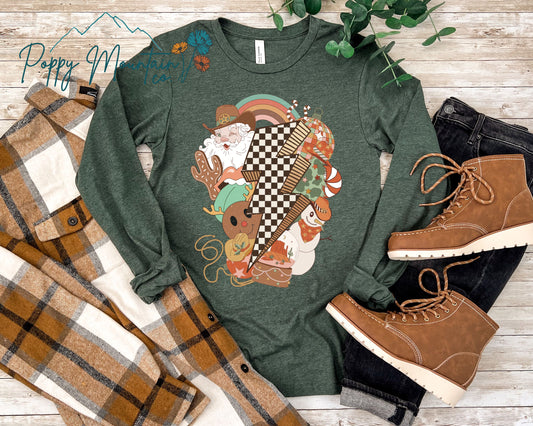 Western Santa Collage Tee