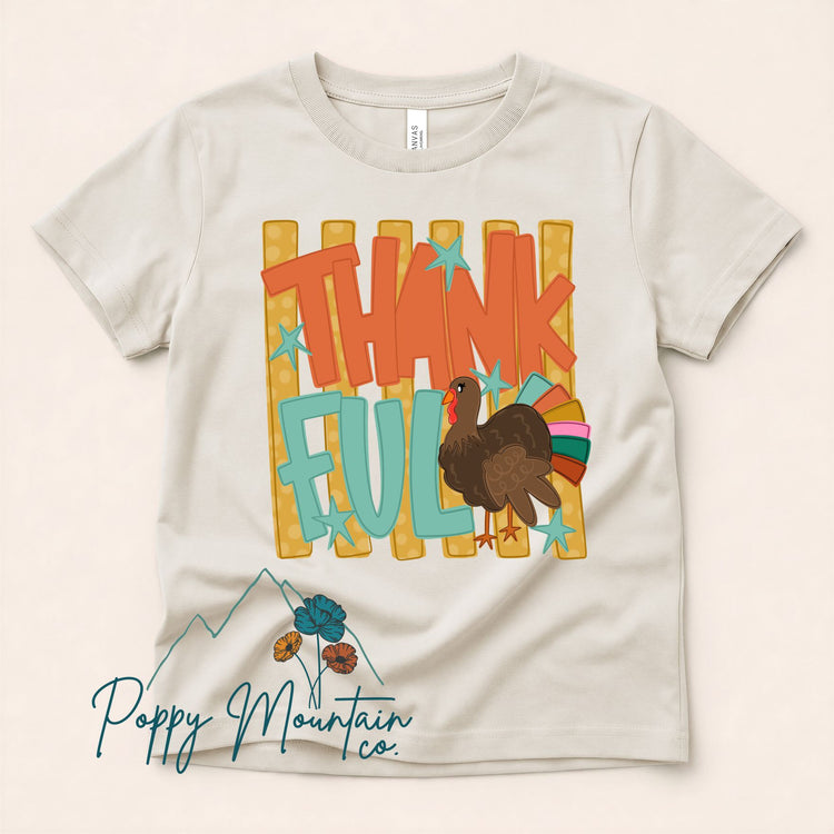 Whimsy Striped Thankful Turkey Tee